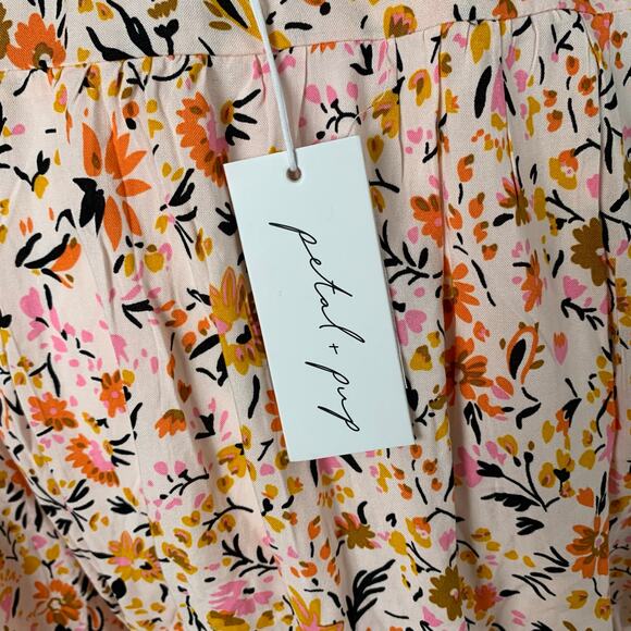NEW Petal & Pup Size XL Women's Kelda Floral Maxi Dress Peach Coral Summer Boho - Picture 14 of 16